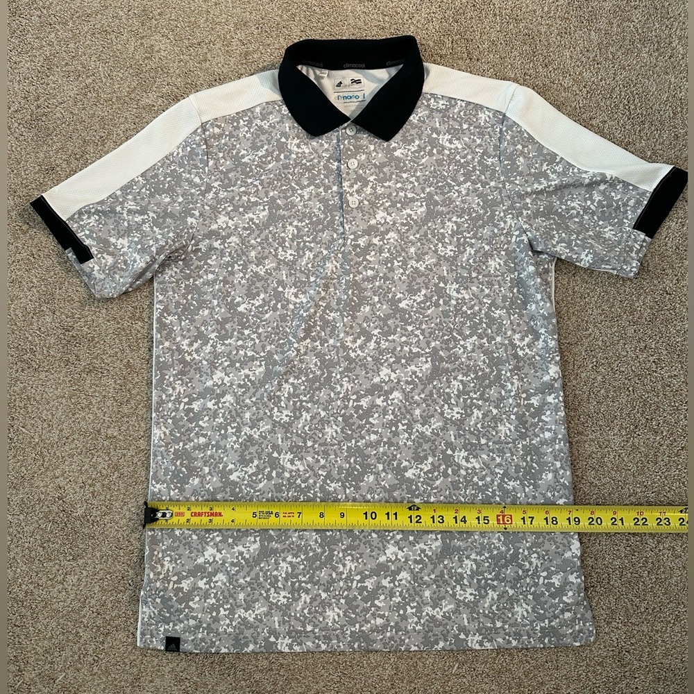 Men's Adidas Gray Patterned Golf Polo